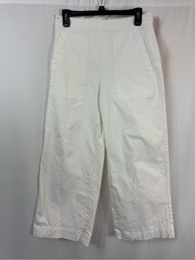 Prologue women Cropped Wide-Leg White Cotton Pants size: 6
